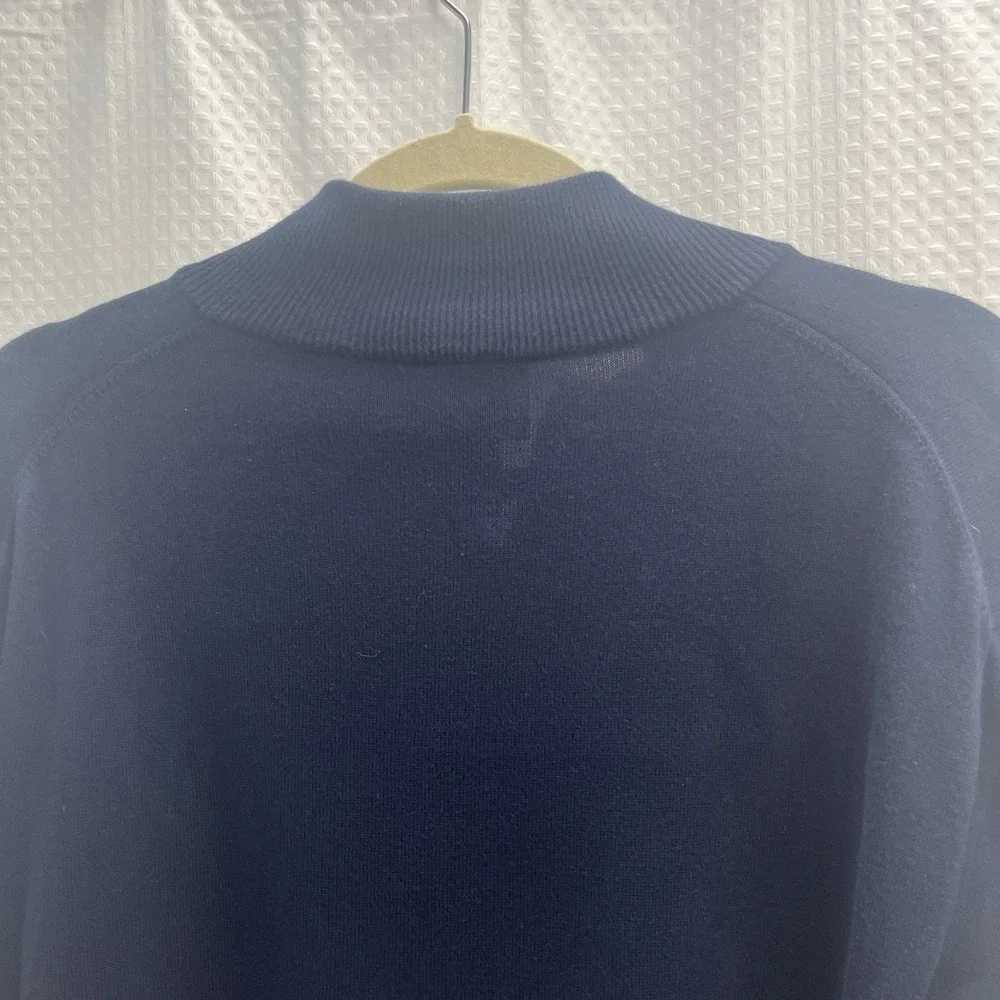 Jos. A. Bank Men's Navy Blue Pima Cotton 1/4 Zip Sweater Large Classic Golf